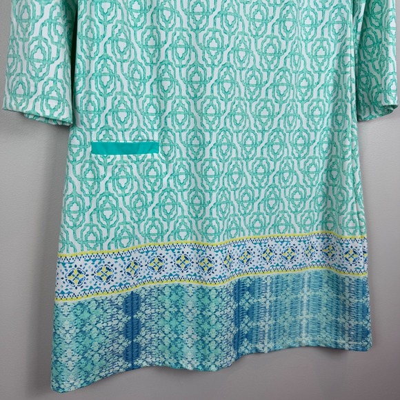 Cabana Life Mini Shift Dress Women S Blue Printed Coastal Cottage UPF 50 NWT - Picture 4 of 10
